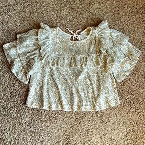 Free People Dance Floor Sequin Crop Top